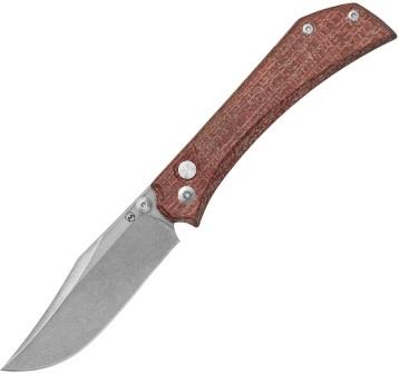 MER9AMNRBC Mercury Amon Button Lock Pocket Knife Red Micarta