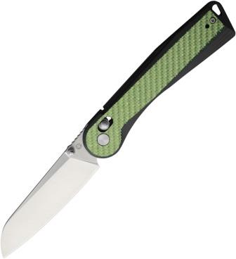 MK0043CFGN Rapax Wisp Crossbar Lock Pocket Knife Green Carbon Fiber