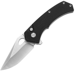 MLS1216B MOLSECT Croc Button Lock Pocket Knife Black