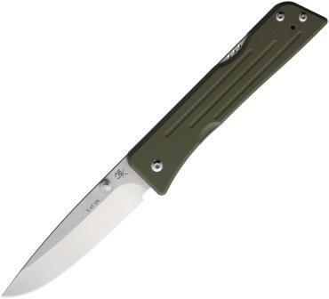 MMS003 Main Street Route 66 Lockback Pocket Knife OD Green Drop Point