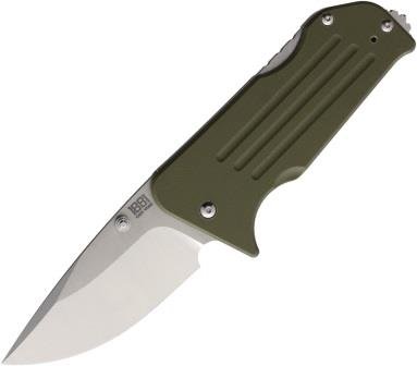 MMS009 Main Street Broadway Lockback Pocket Knife OD Green Drop Point
