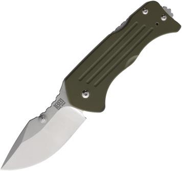 MMS015 Main Street Lombard Lockback Pocket Knife OD Green Drop Point