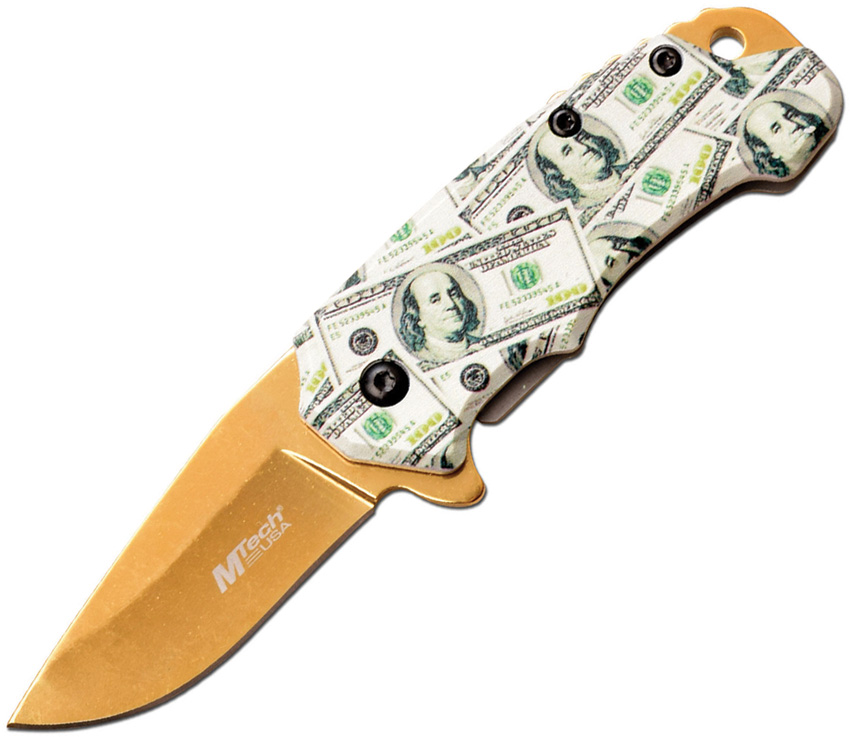 MTA1191GD MTech Money Framelock Pocket Knife Spring Assisted