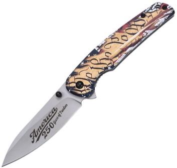 MTech Linerlock Pocket Knife Spring Assisted Opening 250th Anniversary - MTA2064P250