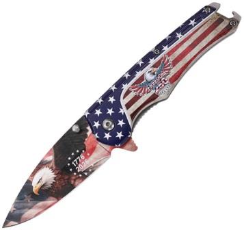 MTech Linerlock Pocket Knife Spring Assisted Opening 250th Eagle - MTA2065F250