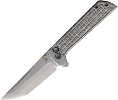 NMB2406ICGSL North Mountain Blade Chop 2 Button Lock Pocket Knife Grid Silver