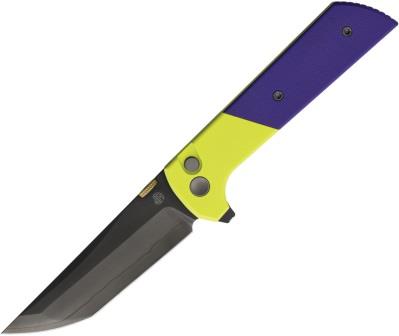 NMB2407PRGRD North Mountain Blade Chop 2 Button Lock Pocket Knife Purple Yellow