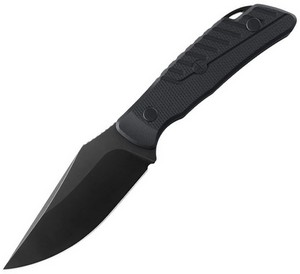 PFKP16DDW Petrified Fish Barracuda Fixed Blade Knife Black