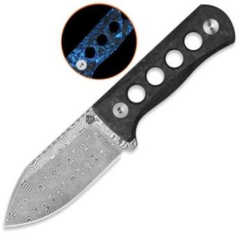 QS141L QSP Canary Fixed Blade Neck Knife Blue Glow in the Dark