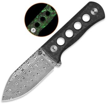 QS141M QSP Canary Fixed Blade Neck Knife Green Glow in the Dark