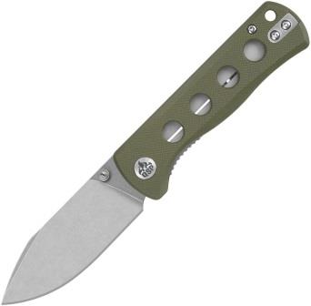 QSP Knife Canary Linerlock Pocket Knife Olive G10 - QS150F1