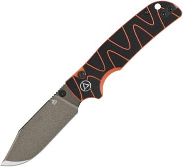 QS159D2 QSP Kali Button Lock Pocket Knife Black/Orange