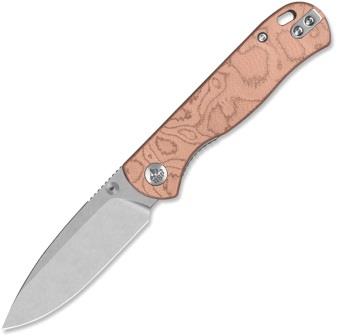 QSP Ferret Linerlock Pocket Knife Stonewash Copper Foil - QS170E1