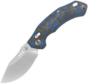 QSP Elk Glyde Lock Pocket Knife Blue Micarta - QS173B1