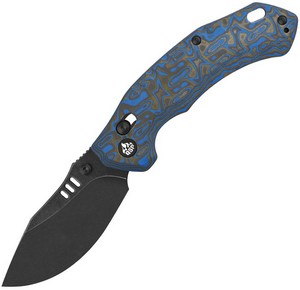 QSP Elk Glyde Lock Pocket Knife Blue Micarta - QS173B2