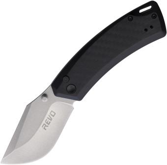 REVCNYNBLK Revo Canyon Button Lock Pocket Knife Black