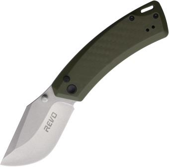 REVCNYNGRN Revo Canyon Button Lock Pocket Knife OD Green