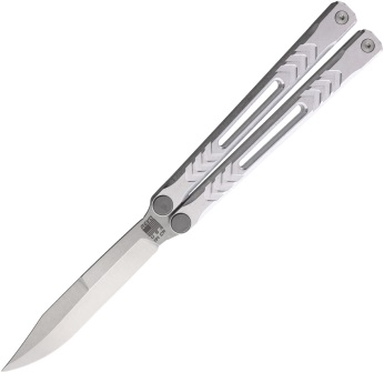 REVNXSBBSL Revo Nexus Balisong Butterfly Pocket Knife Silver
