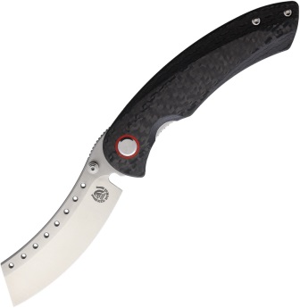 RH08 Red Horse Knife Works Hell Razor Linerlock Pocket Knife Twill Carbon Fiber