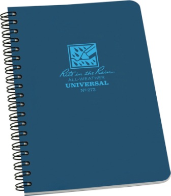 Rite in the Rain Side Spiral Waterproof Notebook Blue - RITR273
