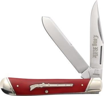 Rough Ryder Long Rifle Trapper Pocket Knife Red - RR2616