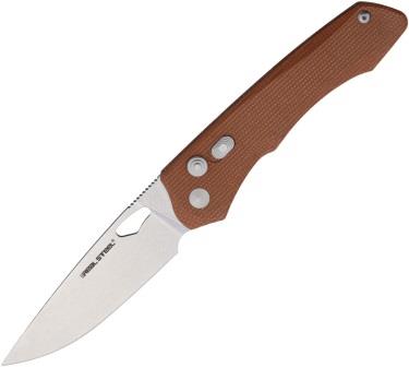 RS7131NM Real Steel Griffin Pro Button Lock Pocket Knife Natural Micarta