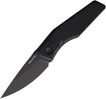 Real Steel Spectrum Button Lock Pocket Knife Black G10 - RS7142BB