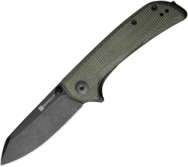 S220141 SENCUT Fritch Pocket Knife Green Canvas Micarta