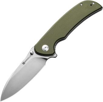 S230771 SENCUT Borzam Linerlock Pocket Knife OD Green G10
