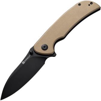 S230772 SENCUT Borzam Linerlock Pocket Knife Tan G10