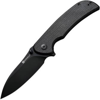 S230773 SENCUT Borzam Linerlock Pocket Knife Black Micarta