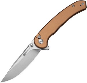 S251021 SENCUT Ingot Button Lock Pocket Knife Brown