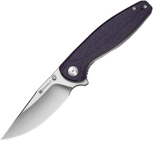 S251043 SENCUT Vyrce Linerlock Pocket Knife Purple Micarta