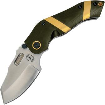 SBDMFODGSAT Sniper Bladeworks DMF Framelock Pocket Knife OD Green Satin Blade