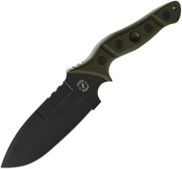 SBMAMUODGBLK Sniper Bladeworks Mamu Fixed Blade Knife OD Black Blade