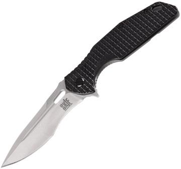 SKF423SE SKIF Knives Defender Framelock Pocket Knife Stonewash Black