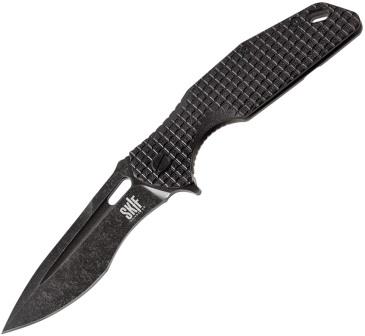 SKF423SEB SKIF Knives Defender Framelock Pocket Knife Black Stonewash