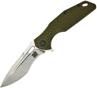 SKIF Knives Defender Framelock Pocket Knife Stonewash Olive - SKF423SEG