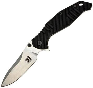 SKF424SE SKIF Knives Adventure Framelock Pocket Knife Stonewash Black