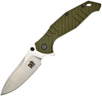 SKF424SEG SKIF Knives Adventure Framelock Pocket Knife Stonewash Olive