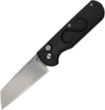 STR8RXBG Straight Line Rox Button Lock Pocket Knife Black G10