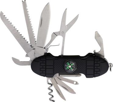 STT200405BK S-TEC Multi Function Utility Pocket Knife Black