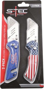 STT20250SET1 S-TEC 4 Inch Folding Utility Knife 2 Piece