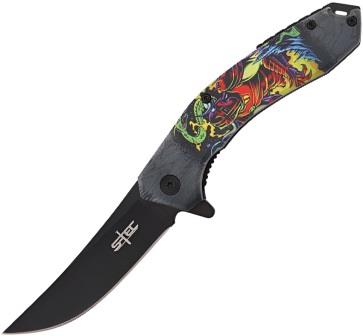 STT2712101 S-TEC Knight Linerlock Pocket Knife Spring Assisted