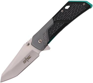 STT271280 S-TEC Linerlock Pocket Knife Spring Assisted Black/Green
