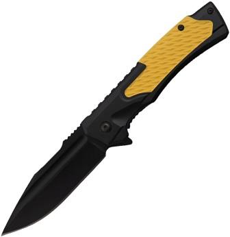 STT271285BK S-TEC Linerlock Pocket Knife Spring Assisted Black/Yellow