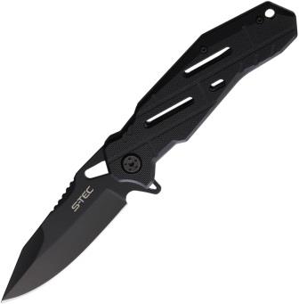 STT27162BK S-TEC Linerlock Pocket Knife Black G10