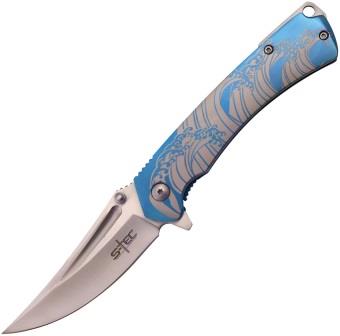 STT27207BL S-TEC Framelock Pocket Knife Spring Assisted Blue
