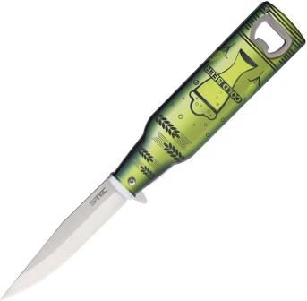 STTS1206 S-TEC Bottle Opener Linerlock Pocket Knife Spring Assisted