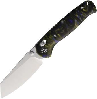 Defcon Marble Resin Axis Lock Folder Pocket Knife - TD024BKBL